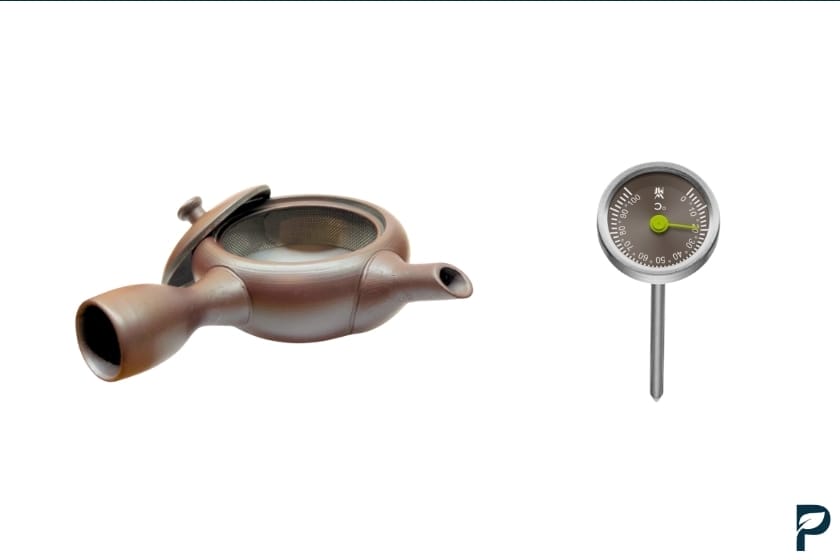 Japanische Kyusu und Grüner Tee Thermometer für optimale Wassertemperatur für Koffeinextraktion
